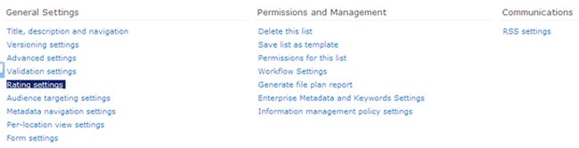 Rating in SharePoint